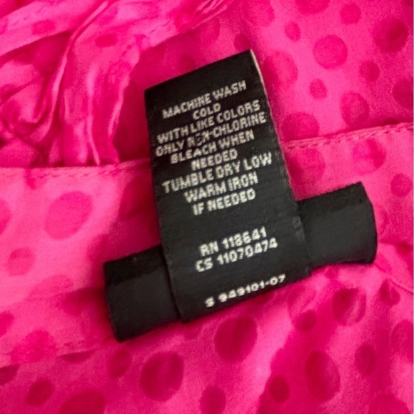 Lane Bryant Pink Boho Polka Dots Button Up Top Size 22/24 - Picture 12 of 12